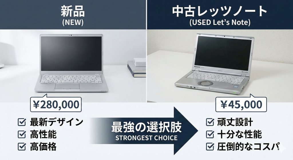 レッツノートの新品価格と中古価格のコスパ比較